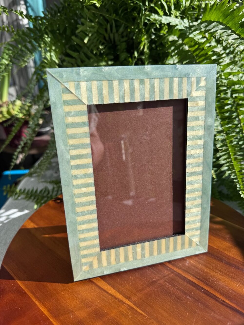 Vintage Natalini Italy Wood Marquetry 4x6 Picture Frame